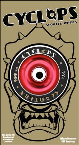 Cyclops Scooters Solid Alloy Core Wheel (Red/Black, 100-mm)