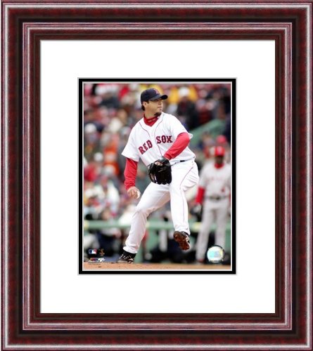 Boston Red Sox Framed Josh Beckett Photo 15 X 18 - Cherry