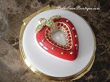 Jeweled Purse Mirror Compact- Juicy Fruit- Red Strawberry