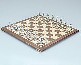 Pewter Golf Chessmen With 15" Walnut Board