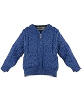 100% Irish Merino Wool Little Boys Hooded Zip Sweater with Pockets by West End