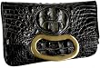Jalda Croc-Embossed Bean Clutch
