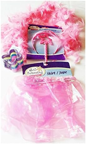 Girls Halloween Costume Includes: Pink Boa, Pink Fairy Skirt, Tiara, Wand &amp; Bangles