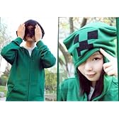 即納　超萌えコスプレ衣装♪Minecraft（マインクラフト）クリーパー(Creeper)バーカー Ｓサイズ コスチューム、コスプレ