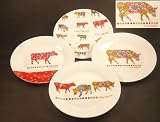 4 Kuchenteller Cow Parade Geschirr Teller Porzellan NEU