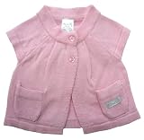 Max and Tilly Baby Girl Soft Knitted Short Sleeve Jacket / Cardigan in Pale Pink size 0-3 months