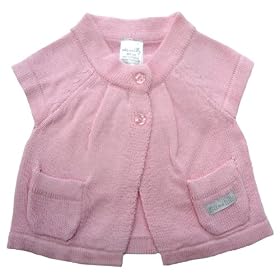 Max and Tilly Baby Girl Soft Knitted Short Sleeve Jacket / Cardigan in Pale Pink size 0-3 months