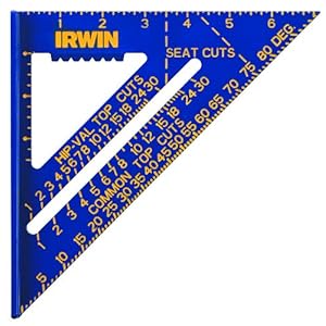 Irwin Tools 1794463 7-Inch Hi-Contrast Aluminum Rafter Square Irwin Tools 1794463 7-Inch Hi-Contrast Aluminum Rafter Square