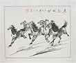 Chinese Brush Painting - "Eight Horses" watercolor on paper