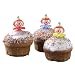 Tortendekoration Cupcake Karneval Clownskopfpicker 6 ST�CK
