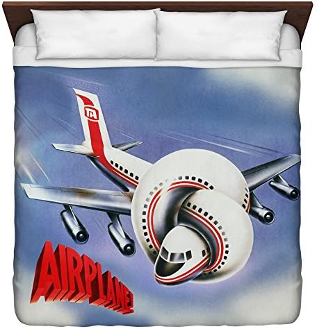 AIRPLANE/POSTER - KING DUVET COVER - WHITE - 104x88 by Trevco