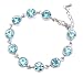 Bracelet - Round CZ Crystal Link ~ Aqua (FB206)