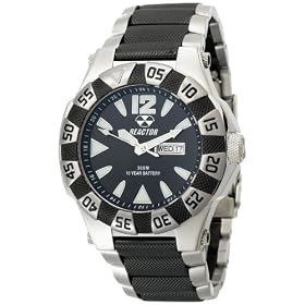 REACTOR Mens Gamma Black Dial Two-Tone Stainless Steel Bracelet Watch #53501 by REACTOR