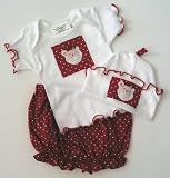 Santa ~ 3 Pc. Set ~ Baby Girl, Newborn