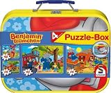 Schmidt Spiele 55594 - Benjamin Bl&uuml;mchen, Puzzle-Box 2 x 26, 2 x 48 Teile im Metallkoffer - Schmidt Spiele