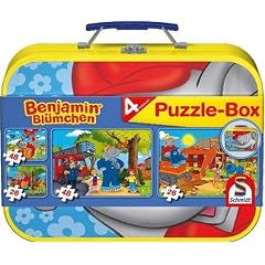 Schmidt Spiele 55594 - Benjamin Bl�mchen, Puzzle-Box 2 x 26, 2 x 48 Teile im Metallkoffer