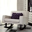 Nurseryworks Storytime Rocker in Microsuede in Ecru with Dark Legs