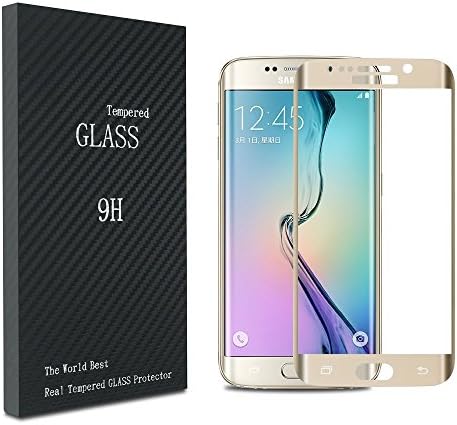 S6 Edge Screen Protector, 0.2mm Thinnest Full Screen 5.1 Inch Premium Tempered Glass Screen Protector Film for Samsung Galaxy S6 Edge (Gold)