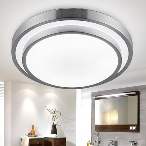 LightInTheBox Modern Round Flush Mount Led Ceiling Light 18W Pure White Ceiling Lighting Fixture for Bedroom,Kitchen Voltage=90-240V, Light Source=White