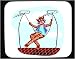 Decorated Mouse Pad with cat, telephone, tightrope, wires