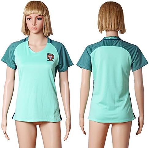 Euro 2016 Portugal Away Soccer Jerseys Women's Custom(Add Any Number And Name)
