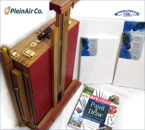 (New) Hardwood Artist Easel Set; 72 Tubes of Paint, 42 Brushes, 6 Canvases, Complete Art Supplies & Much More