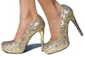 Gold Sequin Pump Platform High Heel Pump
