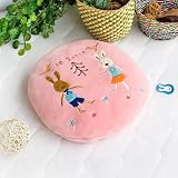 [Sugar Rabbit - Round Pink02] Blanket Pillow Cushion Travel Pillow Blanket (31.5 by 43.3... by 