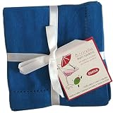 Hemstitch Cocktail Napkins Set of 6 - Delft