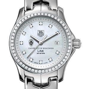 University of Wisconsin TAG Heuer Watch - Women's Link with Diamond Bezel
