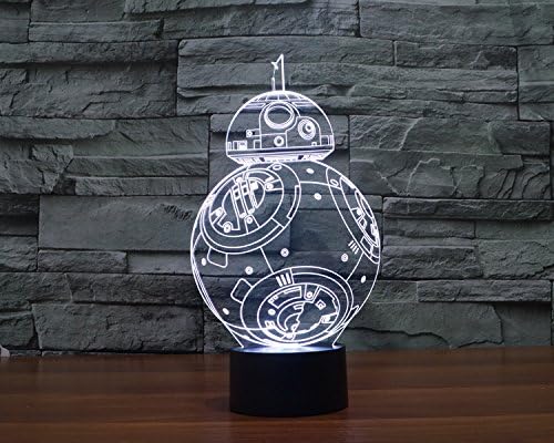 Walsoon Star Wars Bb-8 3d Night Light 7 Color Change LED Illusion Lamp Touch Switch