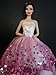 White Ball Gown with Pink Sequined Lace Details Made to Fit the Barbie Doll
