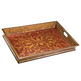 Kichler Lighting 78046 Chalmette Decorative Tray, Hand-Painted Aged Red Finish with Antique Gold Highlights
