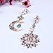 JQUEEN Women's Star Moon Sun Shining Forever Opal Stone Long Dangle Pierced Stud Earrings