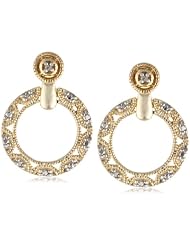 Sterling Silver Diamond Accent Filigree Open Circle Drop Post Earrings