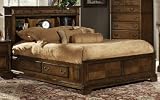 Beaumont Bookcase Bed Queen Dark Oak