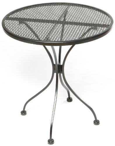 Alfresco Home Piedmont Megabyte Mesh 26-Inch Round Bistro Table, Matte Black