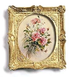 Floating Roses - Gold Frame Magnet with pop-out easel (2-3/4" x 2-1/2")