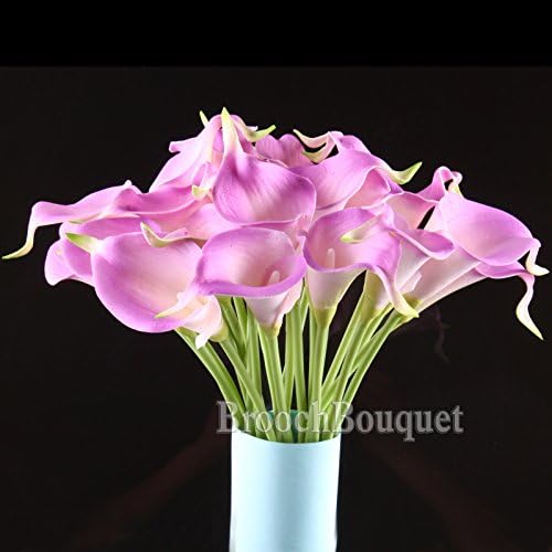 High Quality Silk Flowers DIY Bouquet Artificial Real Like Lily Calla Bride Wedding Home Party Decoration (purple)