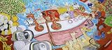 Handmade De Simone Noah's Ark Round Platter From Italy
