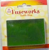 Fuseworks Transparent 90 COE Fusible 2-Inch-by-3-Inch Glass, Green, 4-Pack