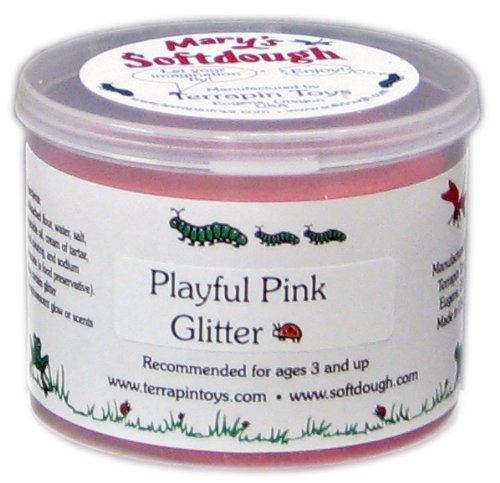 Mary's Natural Softdough Tub - Playful Pink Glitter - 5 Ounces