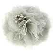 Elegant Fishnet Corsage Hair Clip Pin Brooch Clothing Hats Scarf Crystals Gray