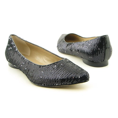 Rachel Roy Darby Sequin Women's Flats Black 8
