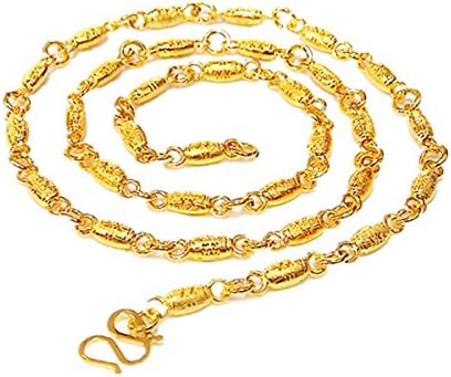 Men have a personality of titanium steel gold-plated necklace 19.6 inches(50cm) (picture color)
