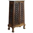 Handmade Asian Furniture - 50" Lattice Panels Storage Cabinet - Rich Dark Finish