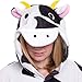 Silver Lilly Unisex Adult Pajamas - Plush One Piece Cosplay Cow Animal Costume