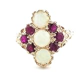 9ct Rose Gold Ladies Opal And Ruby Ring Size P Free Delivery Finger Sizes L To Z Available