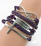 Handmade Infinity Blessing Cross Charm for Friendship Gift – Fashion Personalized Leather Bracelet thumbnail