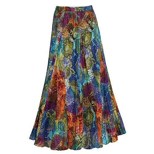 Women's Menagerie Bold Colors Maxi Skirt - Crinkle Fabric
